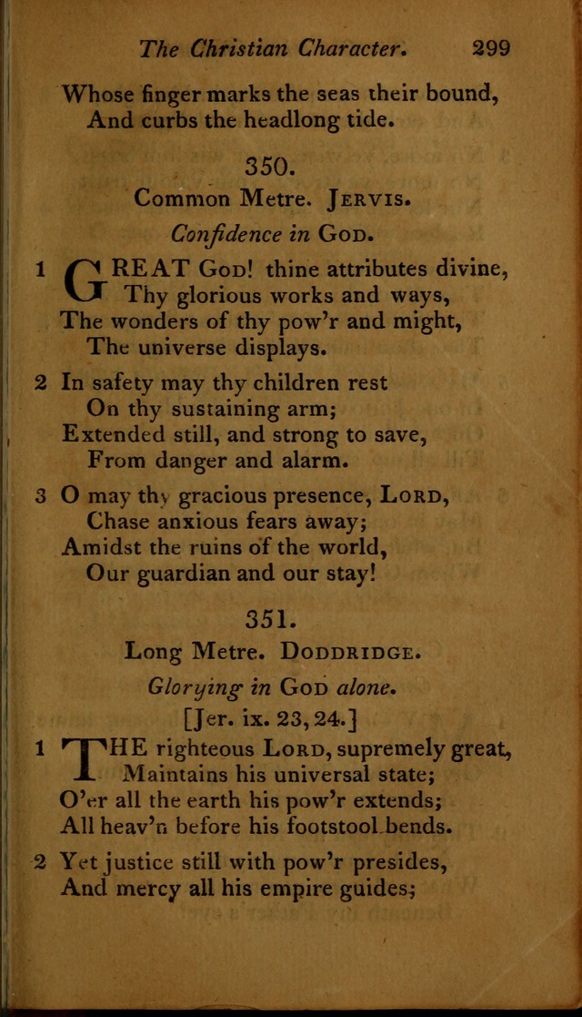 A Selection of Sacred Poetry: consisting of psalms and hymns, from Watts, Doddridge, Merrick, Scott, Cowper, Barbauld, Steele ...compiled for  the use of the Unitarian Church in Philadelphia page 299