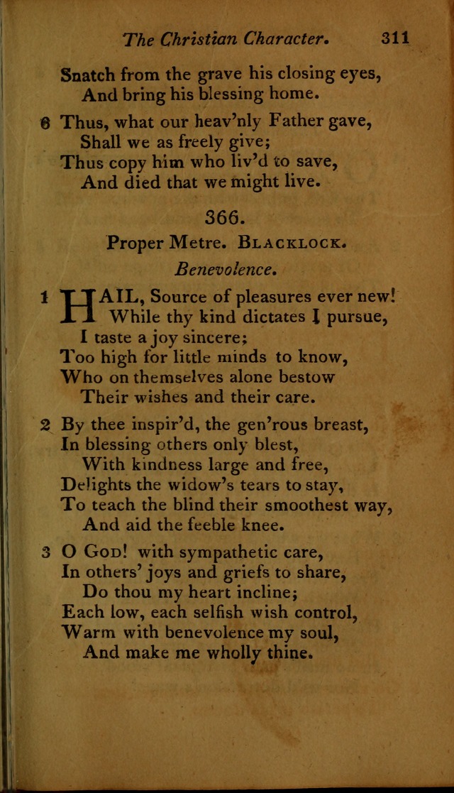 A Selection of Sacred Poetry: consisting of psalms and hymns, from Watts, Doddridge, Merrick, Scott, Cowper, Barbauld, Steele ...compiled for  the use of the Unitarian Church in Philadelphia page 311