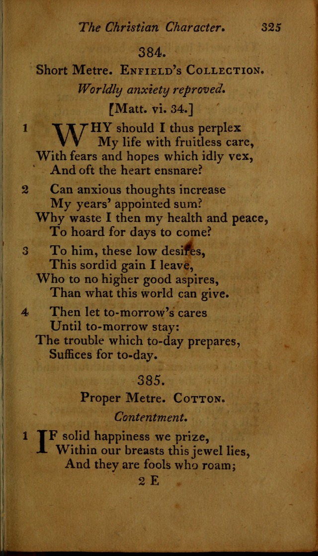 A Selection of Sacred Poetry: consisting of psalms and hymns, from Watts, Doddridge, Merrick, Scott, Cowper, Barbauld, Steele ...compiled for  the use of the Unitarian Church in Philadelphia page 325