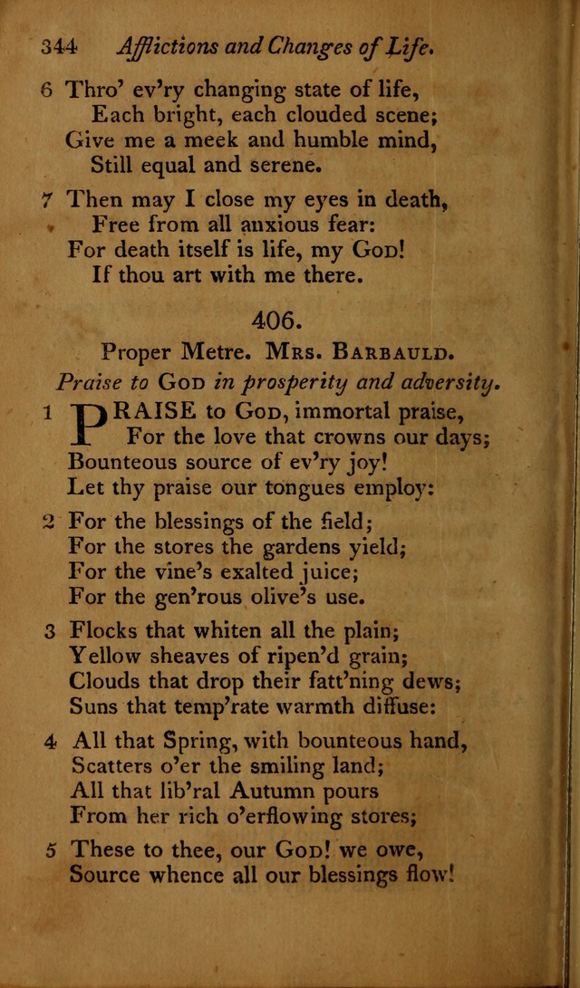 A Selection of Sacred Poetry: consisting of psalms and hymns, from Watts, Doddridge, Merrick, Scott, Cowper, Barbauld, Steele ...compiled for  the use of the Unitarian Church in Philadelphia page 344