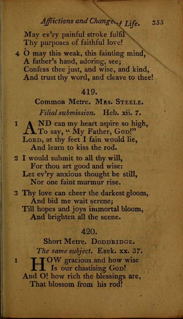 A Selection of Sacred Poetry: consisting of psalms and hymns, from Watts, Doddridge, Merrick, Scott, Cowper, Barbauld, Steele ...compiled for  the use of the Unitarian Church in Philadelphia page 355