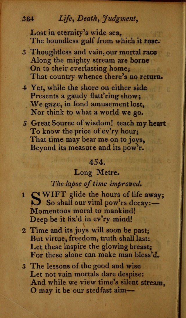 A Selection of Sacred Poetry: consisting of psalms and hymns, from Watts, Doddridge, Merrick, Scott, Cowper, Barbauld, Steele ...compiled for  the use of the Unitarian Church in Philadelphia page 384