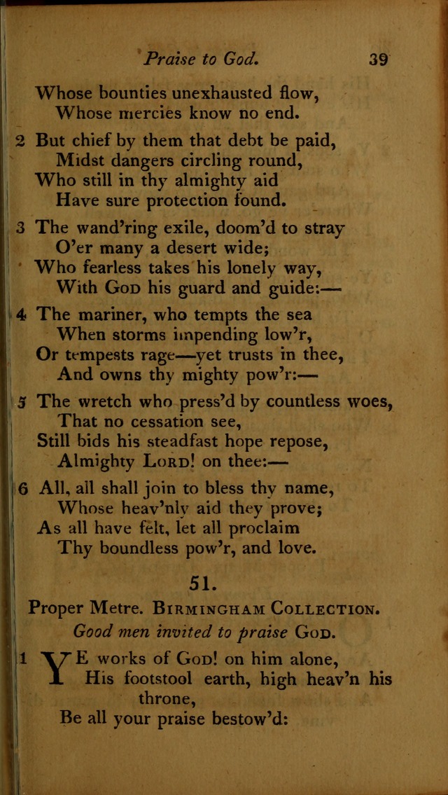 A Selection of Sacred Poetry: consisting of psalms and hymns, from Watts, Doddridge, Merrick, Scott, Cowper, Barbauld, Steele ...compiled for  the use of the Unitarian Church in Philadelphia page 39