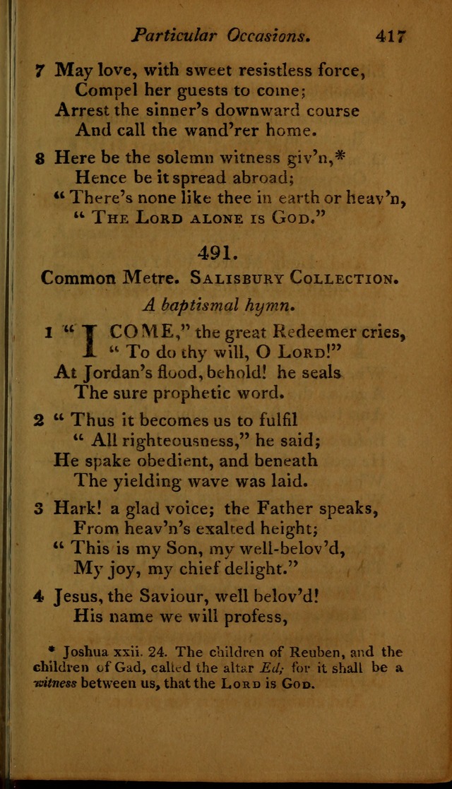 A Selection of Sacred Poetry: consisting of psalms and hymns, from Watts, Doddridge, Merrick, Scott, Cowper, Barbauld, Steele ...compiled for  the use of the Unitarian Church in Philadelphia page 417