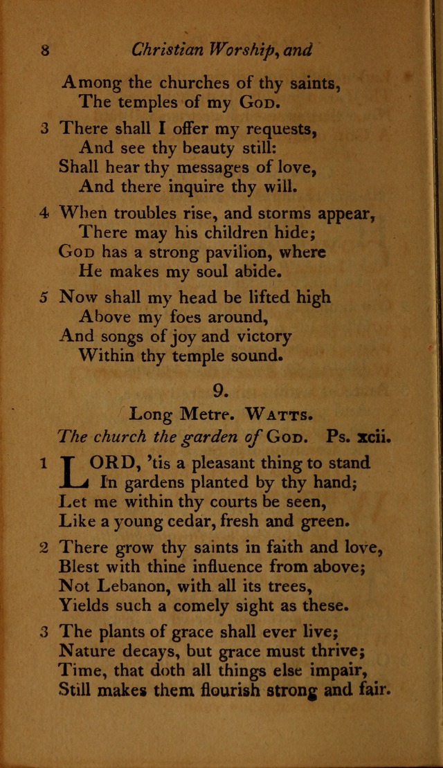 A Selection of Sacred Poetry: consisting of psalms and hymns, from Watts, Doddridge, Merrick, Scott, Cowper, Barbauld, Steele ...compiled for  the use of the Unitarian Church in Philadelphia page 8