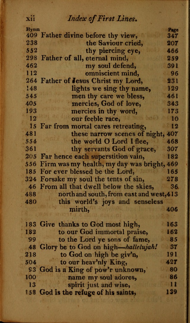 A Selection of Sacred Poetry: consisting of psalms and hymns, from Watts, Doddridge, Merrick, Scott, Cowper, Barbauld, Steele ...compiled for  the use of the Unitarian Church in Philadelphia page xvi