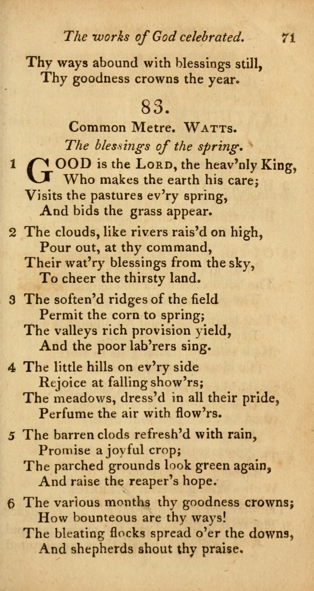A Selection of Sacred Poetry: consisting of psalms and hymns from Watts, Doddridge, Merrick, Scott, Cowper, Barbauld, Steele, and others (2nd ed.) page 71