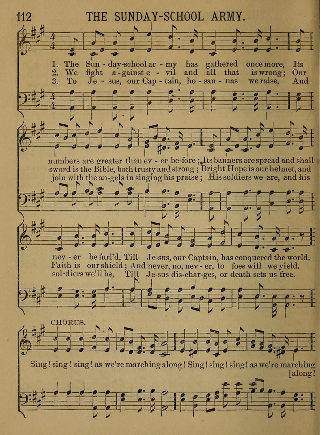 Sunday-School Songs: a new collection of hymns and tunes specially prepared for the use of Sunday-schools and for social and family worship. (3rd. ed.) page 112