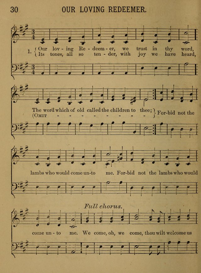 Sunday-School Songs: a new collection of hymns and tunes specially prepared for the use of Sunday-schools and for social and family worship. (3rd. ed.) page 30