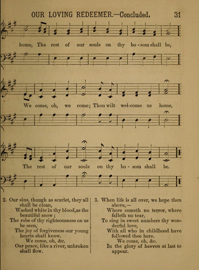 Sunday-School Songs: a new collection of hymns and tunes specially prepared for the use of Sunday-schools and for social and family worship. (3rd. ed.) page 31