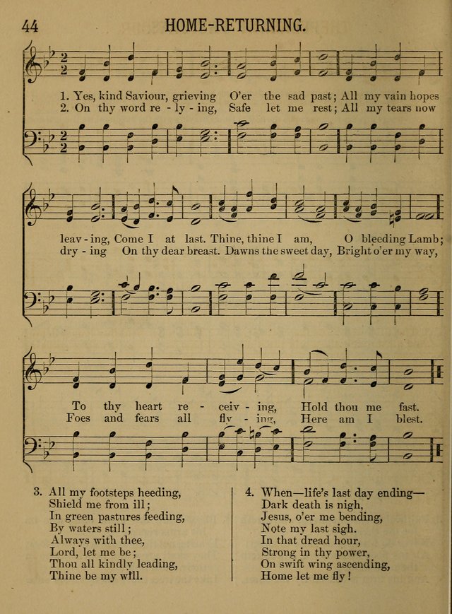 Sunday-School Songs: a new collection of hymns and tunes specially prepared for the use of Sunday-schools and for social and family worship. (3rd. ed.) page 44