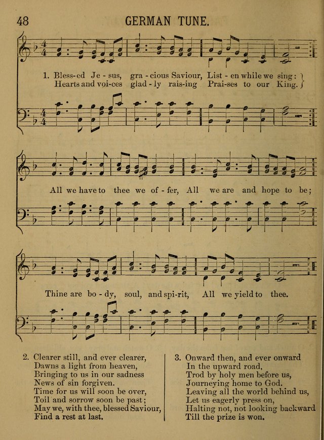 Sunday-School Songs: a new collection of hymns and tunes specially prepared for the use of Sunday-schools and for social and family worship. (3rd. ed.) page 48