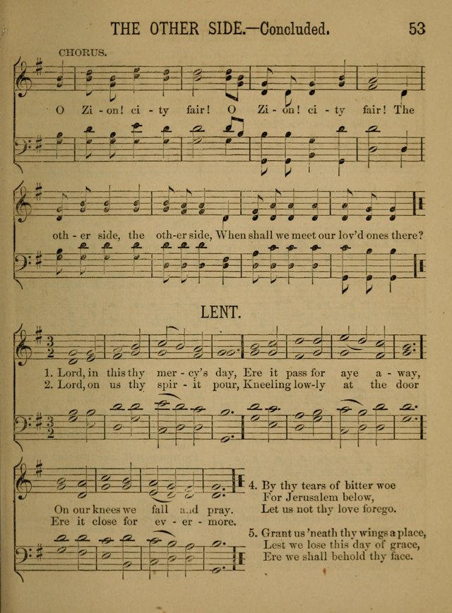 Sunday-School Songs: a new collection of hymns and tunes specially prepared for the use of Sunday-schools and for social and family worship. (3rd. ed.) page 53