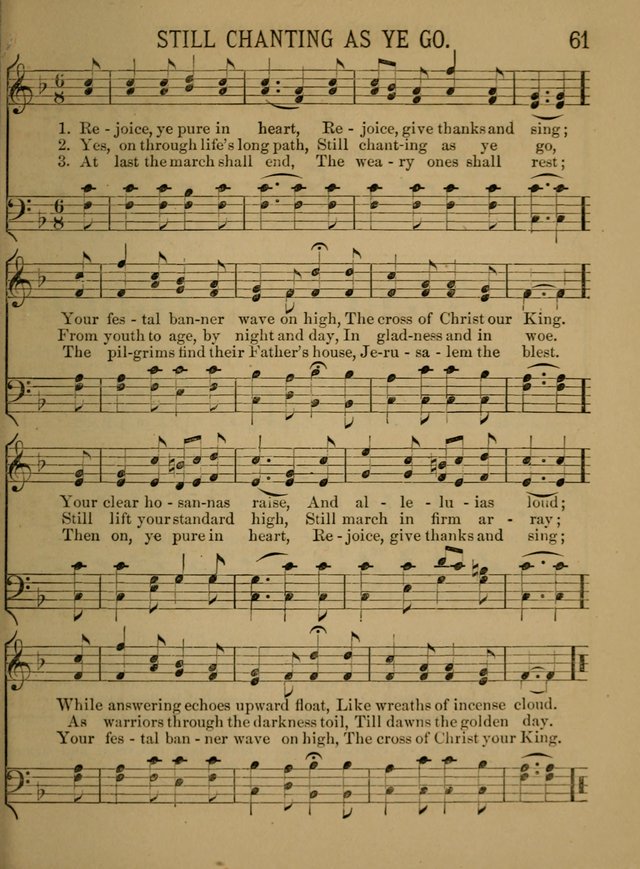 Sunday-School Songs: a new collection of hymns and tunes specially prepared for the use of Sunday-schools and for social and family worship. (3rd. ed.) page 61