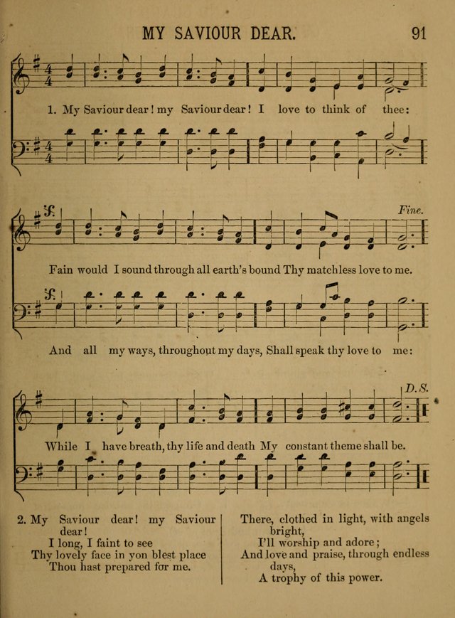 Sunday-School Songs: a new collection of hymns and tunes specially prepared for the use of Sunday-schools and for social and family worship. (3rd. ed.) page 91