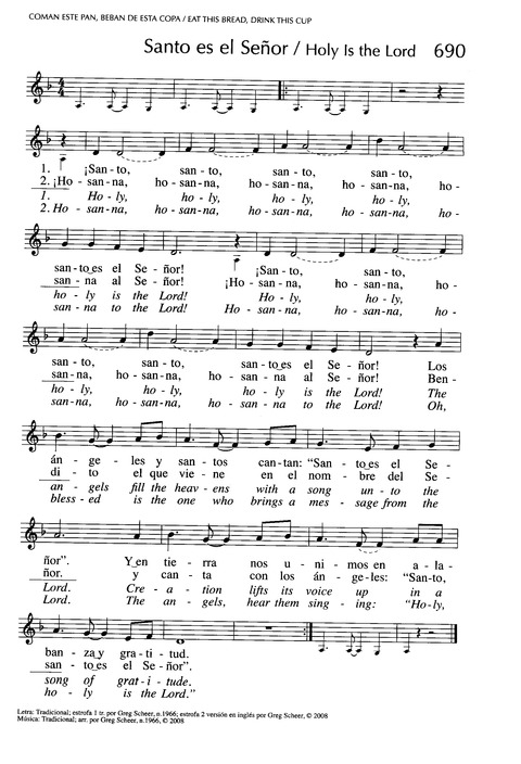 Santo, Santo, Santo: cantos para el pueblo de Dios = Holy, Holy, Holy: songs for the people of God page 1047