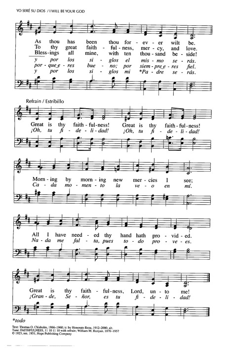 Santo, Santo, Santo: cantos para el pueblo de Dios = Holy, Holy, Holy:  songs for the people of God 48. Great is thy faithfulness, O God my Father  (Oh, Dios eterno, tu