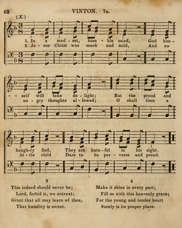 The Sunday School Singing Book: being a collection of hymns with appropriate music, designed as a guide and assistant to the devotional exercises of Sabbath schools and families...(3rd ed.) page 62