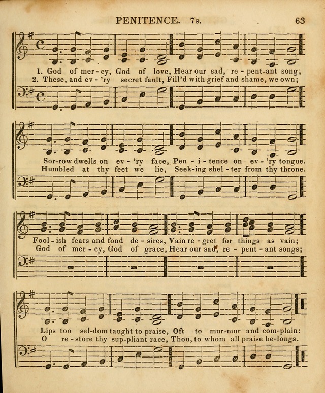 The Sunday School Singing Book: being a collection of hymns with appropriate music, designed as a guide and assistant to the devotional exercises of Sabbath schools and families...(3rd ed.) page 63