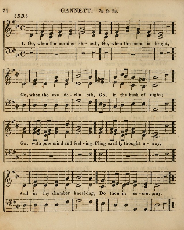 The Sunday School Singing Book: being a collection of hymns with appropriate music, designed as a guide and assistant to the devotional exercises of Sabbath schools and families...(3rd ed.) page 74