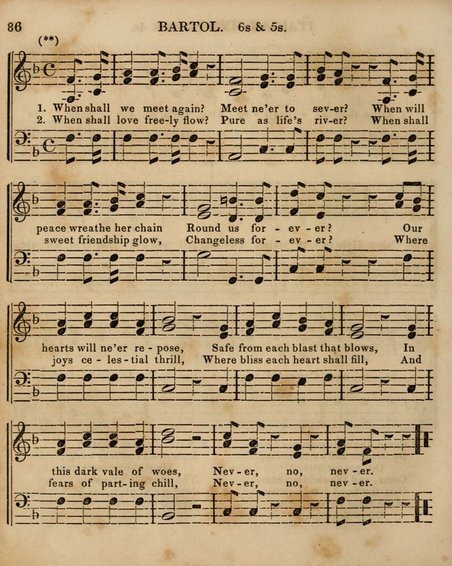 The Sunday School Singing Book: being a collection of hymns with appropriate music, designed as a guide and assistant to the devotional exercises of Sabbath schools and families...(3rd ed.) page 86