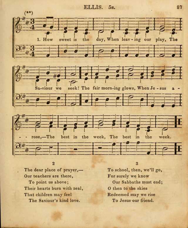 The Sunday School Singing Book: being a collection of hymns with appropriate music, designed as a guide and assistant to the devotional exercises of Sabbath schools and families...(3rd ed.) page 87