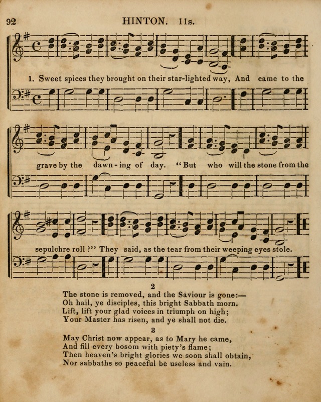 The Sunday School Singing Book: being a collection of hymns with appropriate music, designed as a guide and assistant to the devotional exercises of Sabbath schools and families...(3rd ed.) page 92