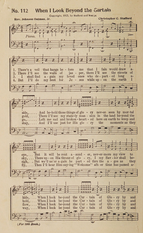 Silver Strains: our 1926 book for Sunday-schools, singing schools, revivals, conventions, and general use in all religious gatherings page 116