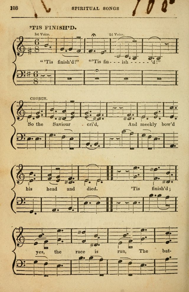Spiritual Songs for Social Worship: adapted to the use of families and private circles in seasons of rivival, to missionary meetings, to the monthly concert, and to other occasions of special interest page 108