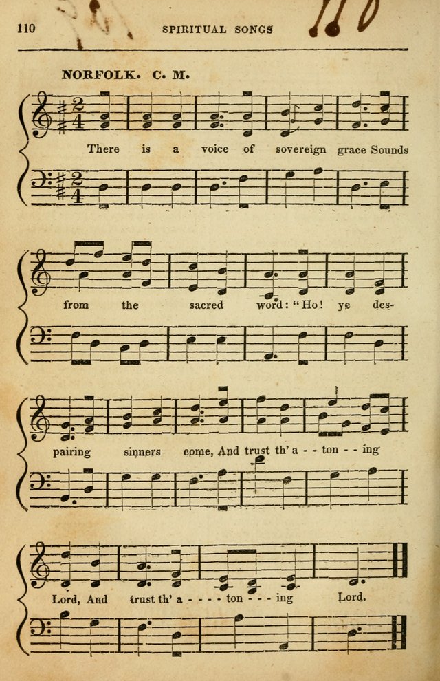 Spiritual Songs for Social Worship: adapted to the use of families and private circles in seasons of rivival, to missionary meetings, to the monthly concert, and to other occasions of special interest page 110