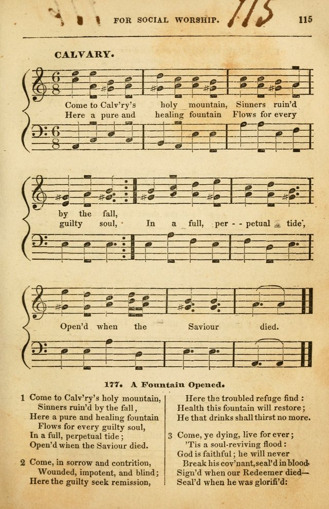 Spiritual Songs for Social Worship: adapted to the use of families and private circles in seasons of rivival, to missionary meetings, to the monthly concert, and to other occasions of special interest page 115