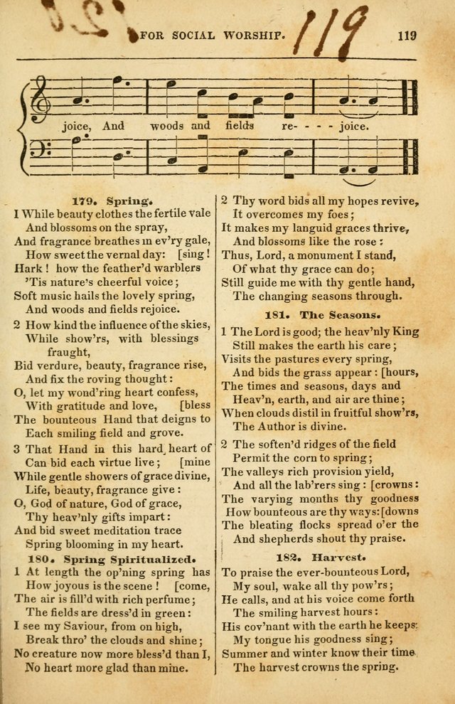 Spiritual Songs for Social Worship: adapted to the use of families and private circles in seasons of rivival, to missionary meetings, to the monthly concert, and to other occasions of special interest page 119