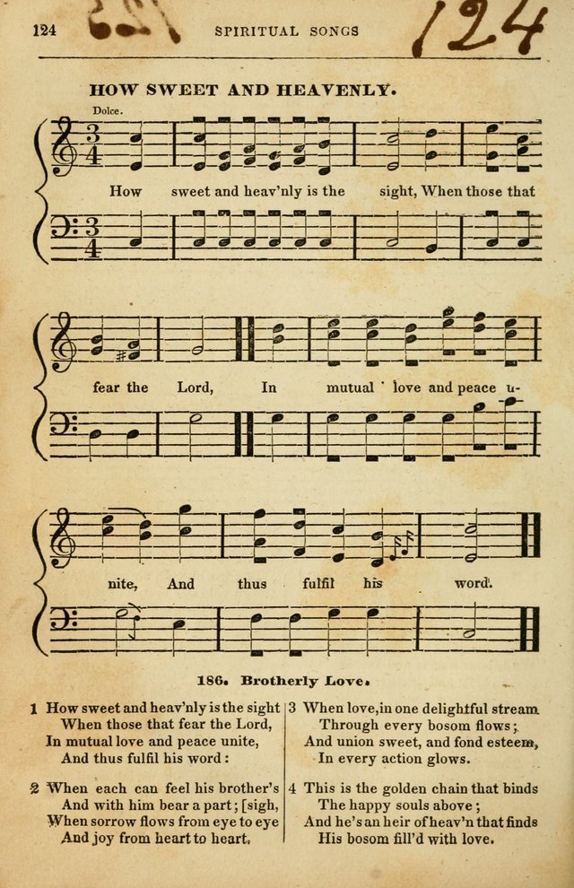 Spiritual Songs for Social Worship: adapted to the use of families and private circles in seasons of rivival, to missionary meetings, to the monthly concert, and to other occasions of special interest page 124