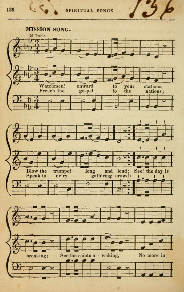 Spiritual Songs for Social Worship: adapted to the use of families and private circles in seasons of rivival, to missionary meetings, to the monthly concert, and to other occasions of special interest page 136