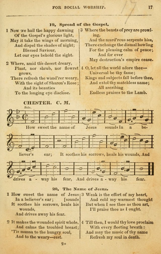Spiritual Songs for Social Worship: adapted to the use of families and private circles in seasons of rivival, to missionary meetings, to the monthly concert, and to other occasions of special interest page 17