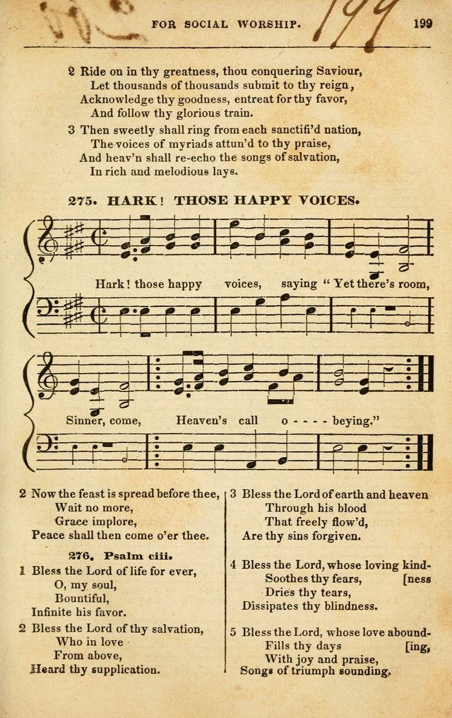 Spiritual Songs for Social Worship: adapted to the use of families and private circles in seasons of rivival, to missionary meetings, to the monthly concert, and to other occasions of special interest page 199