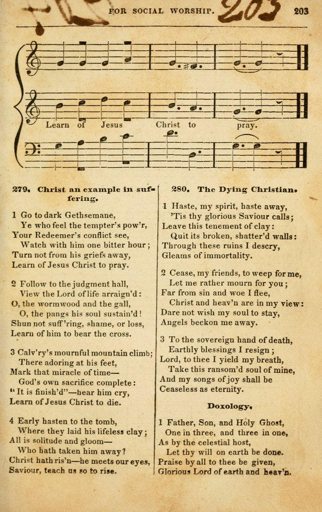Spiritual Songs for Social Worship: adapted to the use of families and private circles in seasons of rivival, to missionary meetings, to the monthly concert, and to other occasions of special interest page 203
