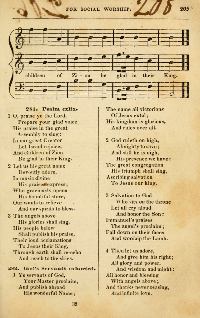 Spiritual Songs for Social Worship: adapted to the use of families and private circles in seasons of rivival, to missionary meetings, to the monthly concert, and to other occasions of special interest page 205