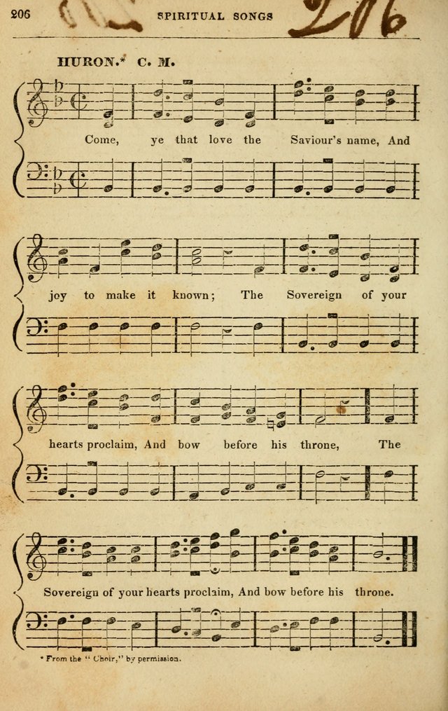 Spiritual Songs for Social Worship: adapted to the use of families and private circles in seasons of rivival, to missionary meetings, to the monthly concert, and to other occasions of special interest page 206