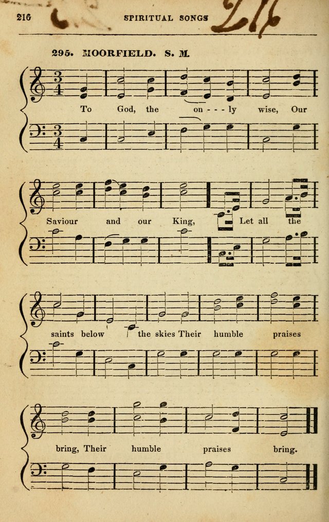 Spiritual Songs for Social Worship: adapted to the use of families and private circles in seasons of rivival, to missionary meetings, to the monthly concert, and to other occasions of special interest page 216