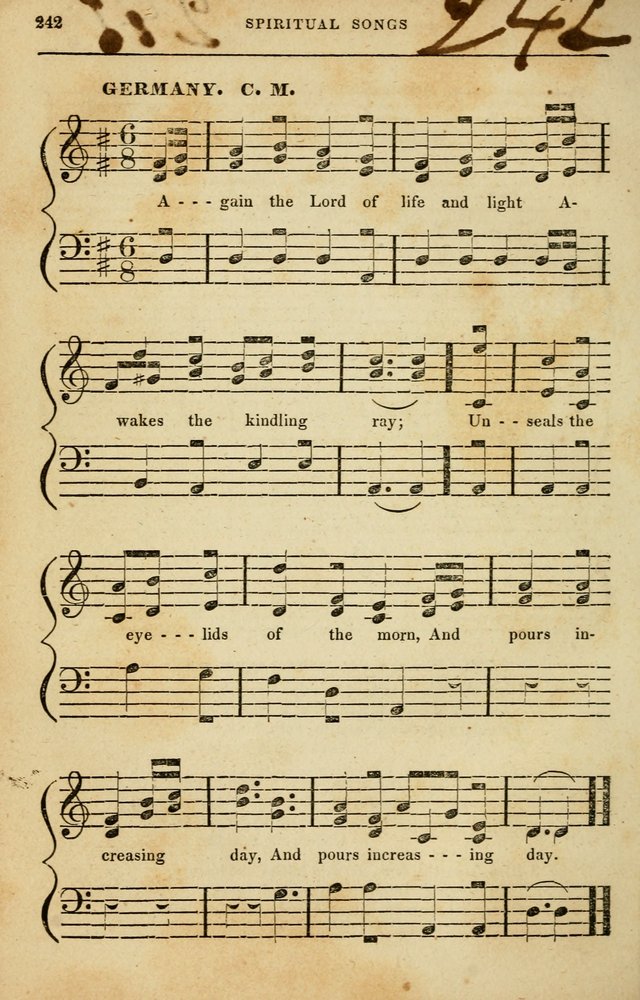 Spiritual Songs for Social Worship: adapted to the use of families and private circles in seasons of rivival, to missionary meetings, to the monthly concert, and to other occasions of special interest page 242