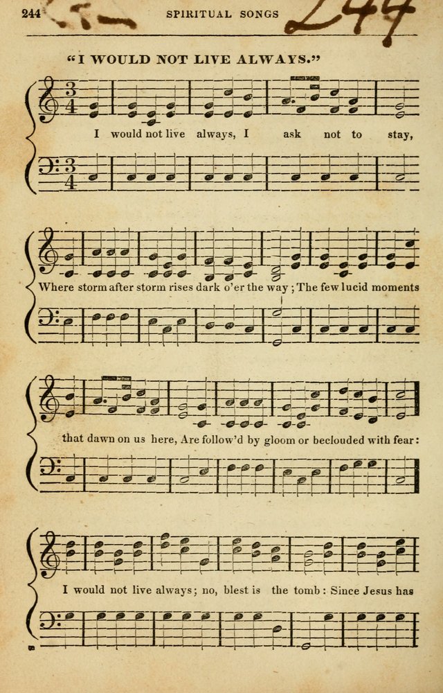 Spiritual Songs for Social Worship: adapted to the use of families and private circles in seasons of rivival, to missionary meetings, to the monthly concert, and to other occasions of special interest page 244