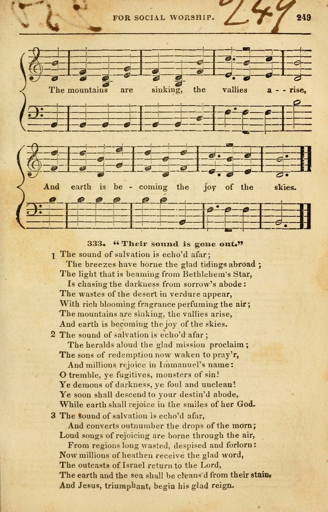 Spiritual Songs for Social Worship: adapted to the use of families and private circles in seasons of rivival, to missionary meetings, to the monthly concert, and to other occasions of special interest page 249