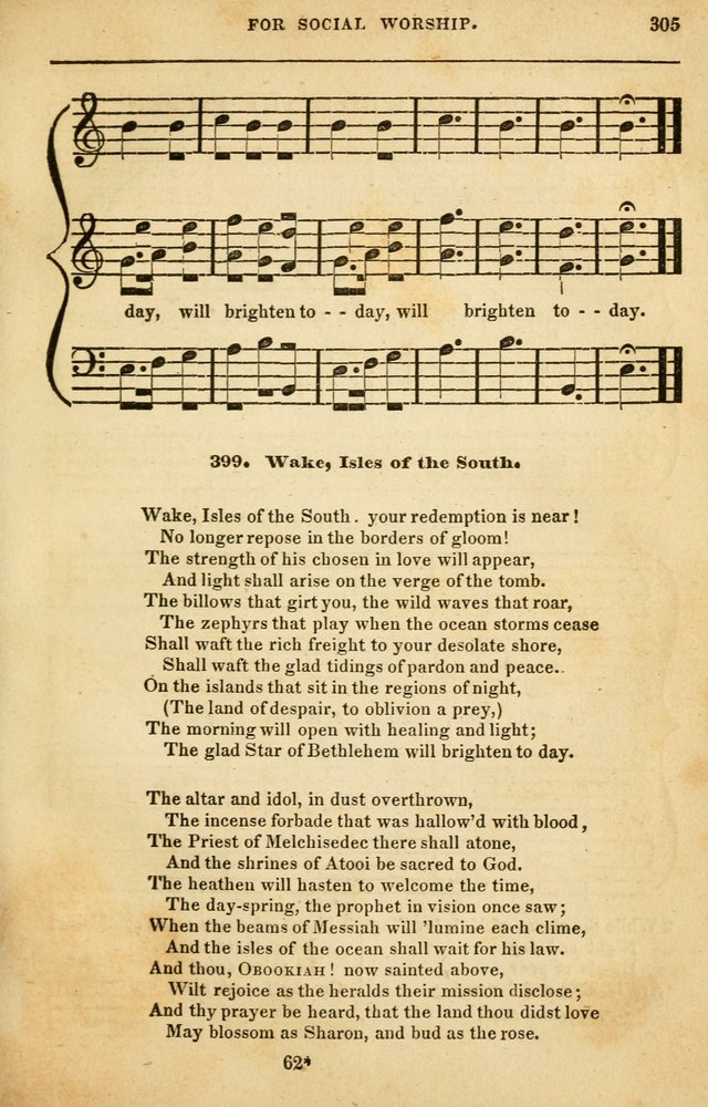 Spiritual Songs for Social Worship: adapted to the use of families and private circles in seasons of rivival, to missionary meetings, to the monthly concert, and to other occasions of special interest page 305