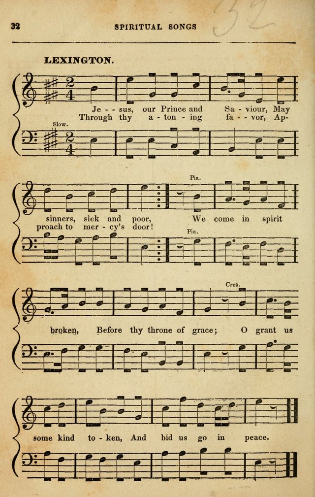 Spiritual Songs for Social Worship: adapted to the use of families and private circles in seasons of rivival, to missionary meetings, to the monthly concert, and to other occasions of special interest page 32