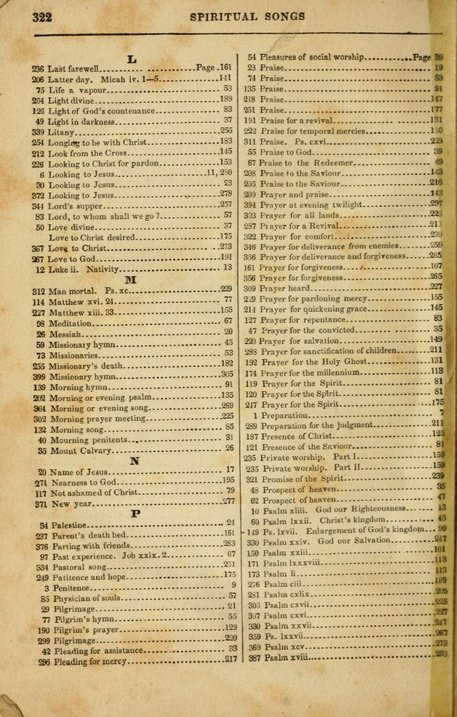 Spiritual Songs for Social Worship: adapted to the use of families and private circles in seasons of rivival, to missionary meetings, to the monthly concert, and to other occasions of special interest page 322