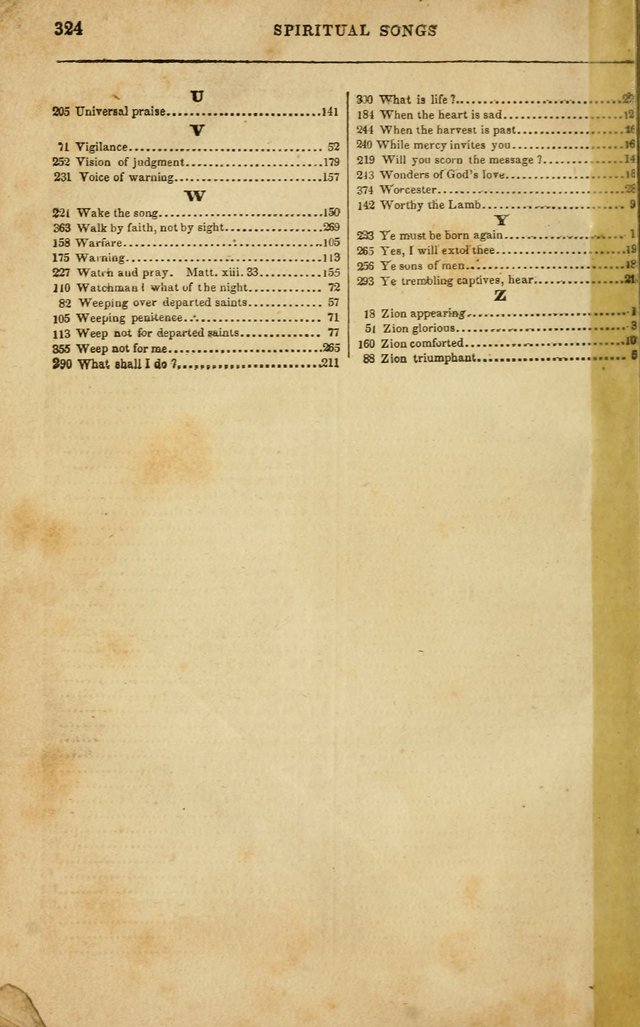 Spiritual Songs for Social Worship: adapted to the use of families and private circles in seasons of rivival, to missionary meetings, to the monthly concert, and to other occasions of special interest page 324
