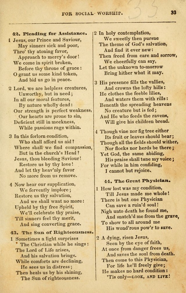 Spiritual Songs for Social Worship: adapted to the use of families and private circles in seasons of rivival, to missionary meetings, to the monthly concert, and to other occasions of special interest page 33