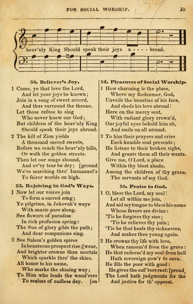 Spiritual Songs for Social Worship: adapted to the use of families and private circles in seasons of rivival, to missionary meetings, to the monthly concert, and to other occasions of special interest page 39