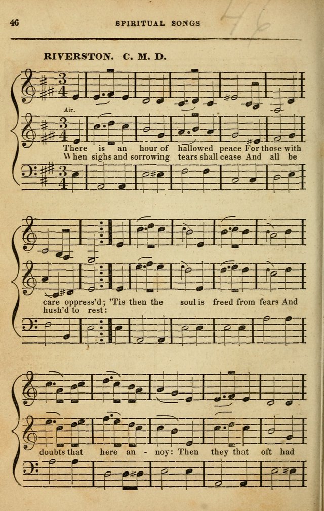 Spiritual Songs for Social Worship: adapted to the use of families and private circles in seasons of rivival, to missionary meetings, to the monthly concert, and to other occasions of special interest page 46